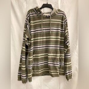 Billabong Olive and Black Striped Hoodie